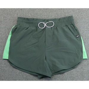 ZELLA Women's L Running Hiking Shorts Unlined Pockets Zip Back Pocket Green NEW